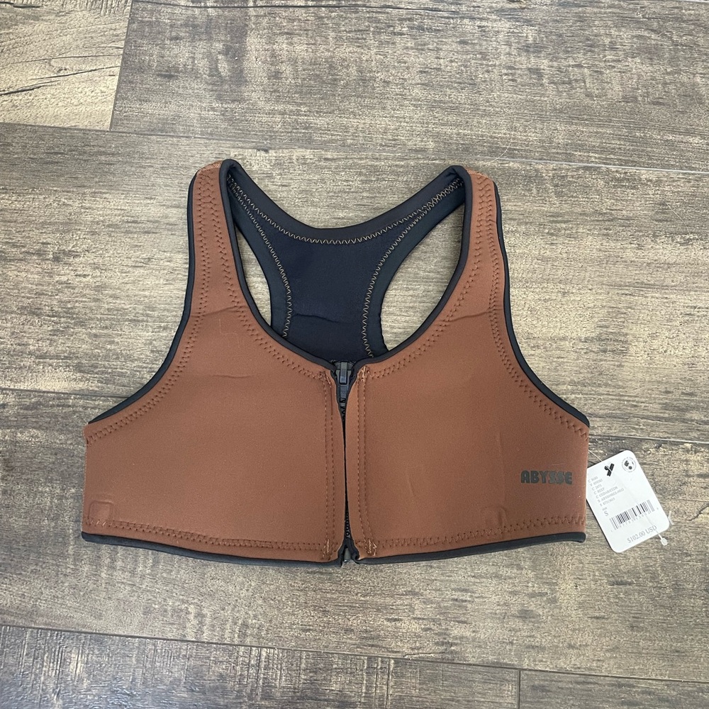 NWT Abysse Jenna Bikini Top size Small chocolate brown neoprene FP movement